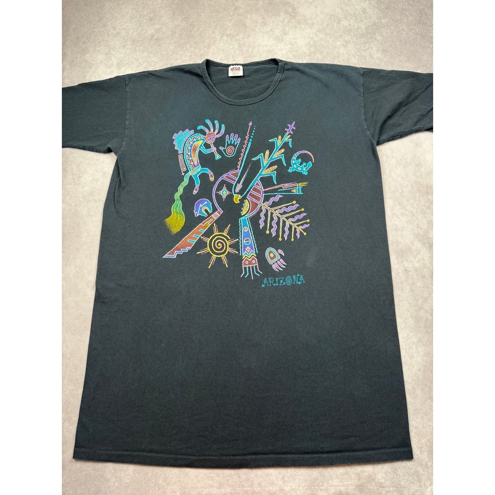 VTG Anvil Arizona Kokopelli T-Shirt SW Art‎ Graphic T-Shirt Women OS USA Single